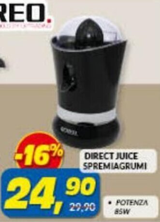 Risparmio Casa Creo Direct Juice Spremiagrumi offerta