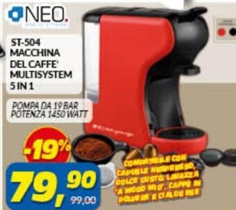 Risparmio Casa Neo ST-504 Macchina del Caffe' Multisystem 5 in 1 offerta
