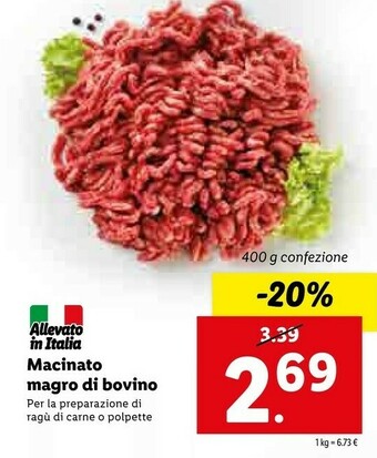 Lidl Macinato Magro Di Bovino offerta