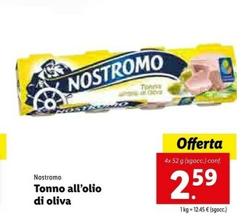 Lidl Nostromo Tonno All'olio Di Oliva offerta