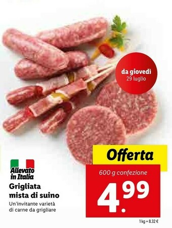 Lidl Grigliata Mista Di Suino offerta