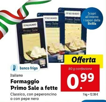 Lidl Sapori Formaggio Primo Sale A Fette Classico offerta