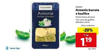 Lidl Italiamo Armonie Burrata E Basilico offerta