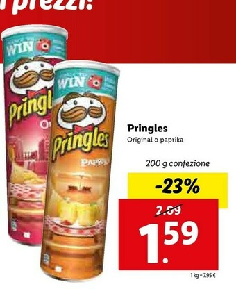 Lidl Pringles Original 200 G(ml) offerta