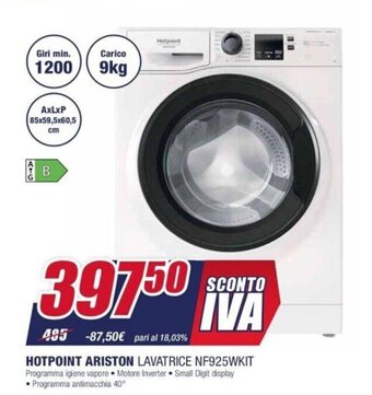 Trony Hotpoint Ariston Lavatrice NF925WKIT offerta