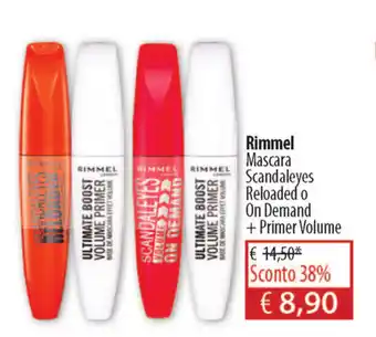 Acqua & Sapone Rimmel Mascara, Scandaleyes Reloaded o On Demand + Primer Volume offerta