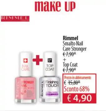 Acqua & Sapone Rimmel Smalto Nail Care Stronger + Top Coat offerta