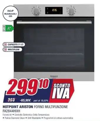 Trony Hotpoint Ariston Forno Multifunzione FA2844HIXH offerta