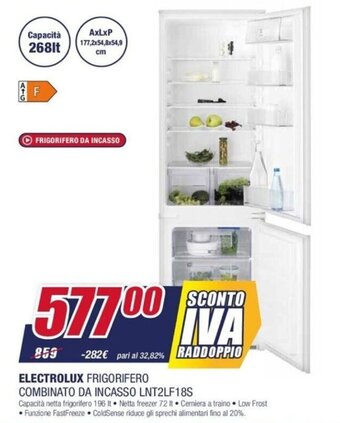 Trony Electrolux Frigorifero Combinato da Incasso LNT2LF18S offerta