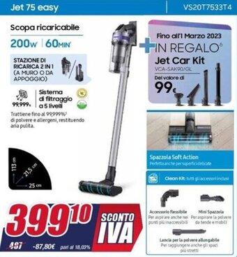Trony Samsung Jet 75 easy VS20T7533T4 offerta