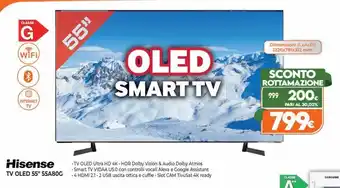 Iperal Hisense TV OLED 55" 55A80G offerta