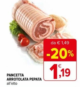 Iperal Pancetta arrotolata Pepata all'etto offerta