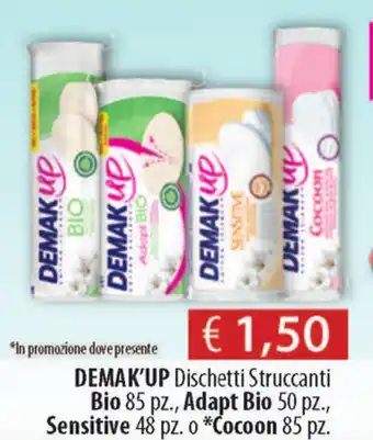 Acqua & Sapone Demak'Up Bio 85pz, Adapt Bio 50pz, Sensitive 48pz o Cocoon 85pz offerta