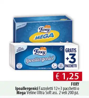 Acqua & Sapone Foxy Ipoallergenici o Mega 2 veli 200pz offerta