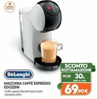 Iperal DeLonghi Macchina Caffè Espresso EDG225W offerta