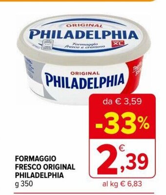 Iperal Philadelphia Formaggio Fresco Original 350 g offerta