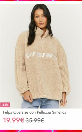 Felpa oversize con pelliccia
