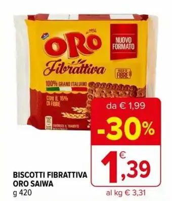 Iperal Oro Saiwa Biscotti Fibrattiva 420 g offerta