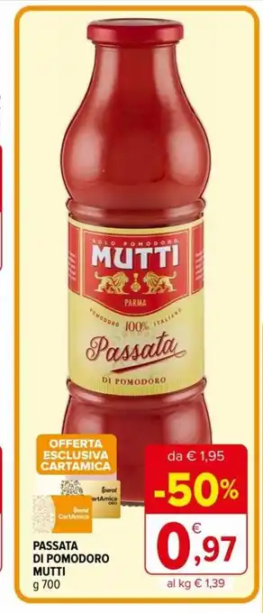Iperal Mutti Passata Di Pomodoro 700 g offerta