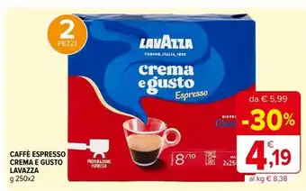 Iperal Caffè Espresso Crema E Gusto Lavazza 250 g x 2 offerta