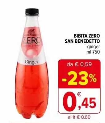 Iperal San Benedetto Bibita Zero ginger 750 ml offerta