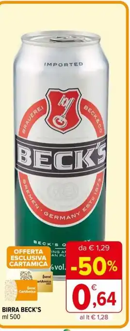 Iperal Beck's Birra 500 ml offerta