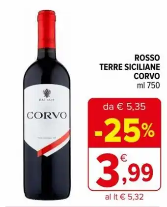 Iperal Corvo Rosso Terre Siciliane 750 ml offerta
