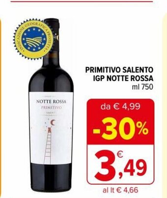 Iperal Primitivo Salento IGP Notte Rossa 750 ml offerta