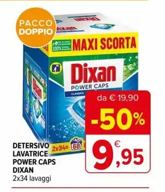 Iperal Dixan Detersivo Lavatrice Power Caps 2x34 lavaggi offerta