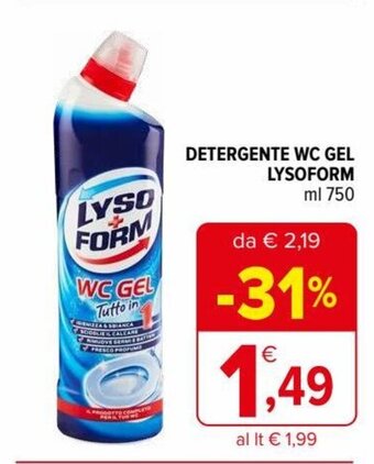Iperal Lysoform Detergente WC Gel 750 ml offerta
