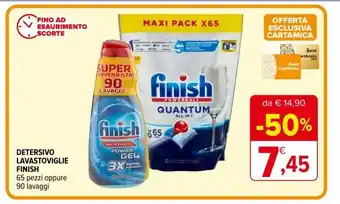 Iperal Finish Detersivo Lavastoviglie 65 pezzi oppure 90 lavaggi offerta