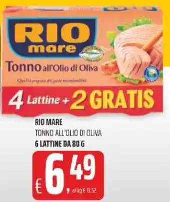Alter Discount Rio Mare Tonno All'Olio di Oliva 6 Lattina da 80 g offerta
