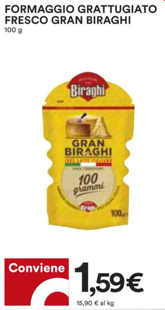 Coop Biraghi Gran Biraghi Formaggio Grattugiato Fresco 100 g offerta
