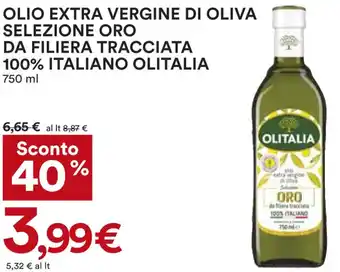 Coop Olitalia Olio Extra Vergine di Oliva Selezione Oro Da Filiera Tracciata 100% Italiano 750 ml offerta