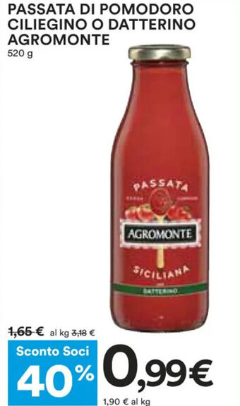 Coop Agromonte Passata di Pomodoro Ciliegino o Datterino 520 g offerta