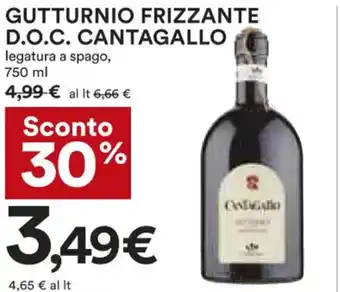 Coop Cantagallo Gutturnio Frizzante D.O.C. Legatura a Spago, 750 ml offerta