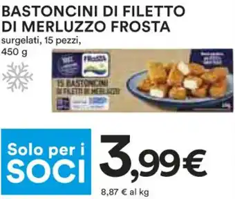 Coop Frosta Bastoncini di Filetto Di Merluzzo Surgelati 15 pezzi 450 g offerta