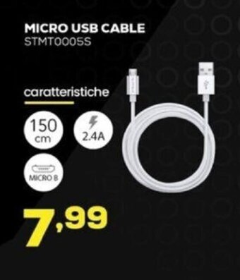 Euronics Stealth Micro USB Cable offerta