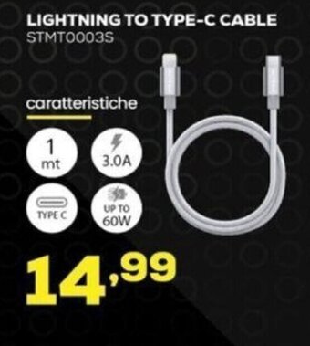Euronics Stealth Lightning to Type-C Cable offerta