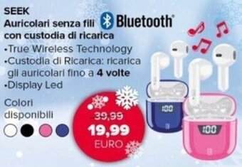 Euronics Cellularline Seek Auricolari senza fili con custodia di ricarica offerta