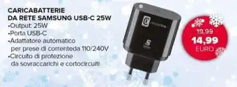 Euronics Cellularline Caricabatterie da Rete Samsung USB-C 25W offerta