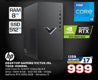 Euronics HP Desktop Gaming Victus 15L TG02-0069NL offerta