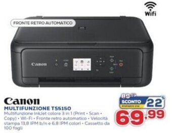 Euronics Canon Multifunzione TS5150 offerta