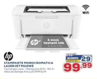 Euronics HP Stampante Monocromatica Laserjet M110WE offerta