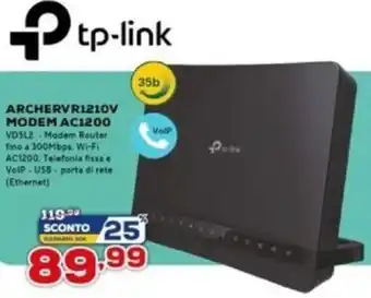 Euronics tp-link ARCHERVR1210V Modem AC1200 offerta