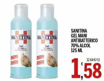 Sanitina Gel Mani Antibatterico 70% Alcol 125 ml