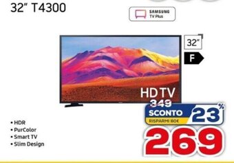 Euronics Samsung HD TV 32" T4300 offerta