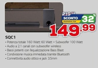 Euronics LG Soundbar SQC1 offerta