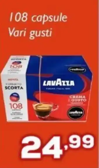 Euronics Lavazza 108 capsule vari gusti offerta