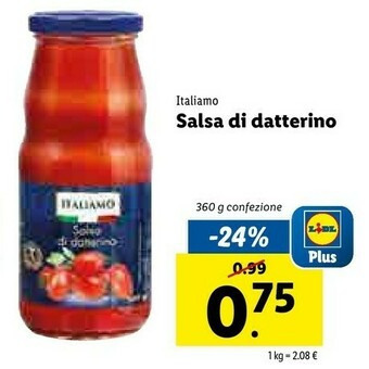 Italiamo Salsa Di Pomodoro Datterino 360 G(ml)
